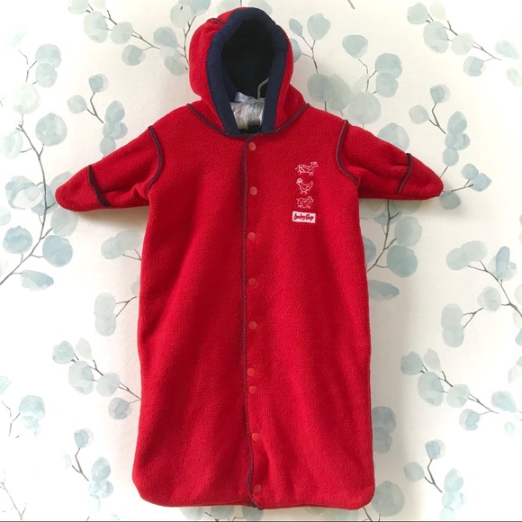 Baby GAP Red & Blue Fleece Newborn Sleeper Sleepsack Reversible Winter Bunting - Picture 1 of 11